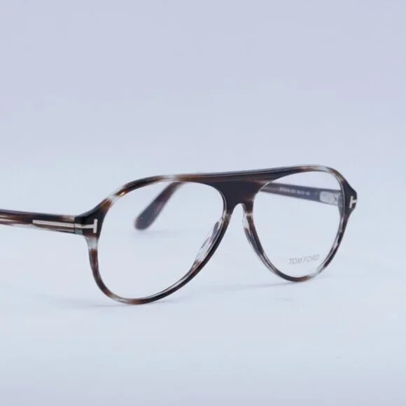 Tom Ford FT5319 020 Eyeglasses Dark Havana 56mm Aviator Frame, Blue Light Block
